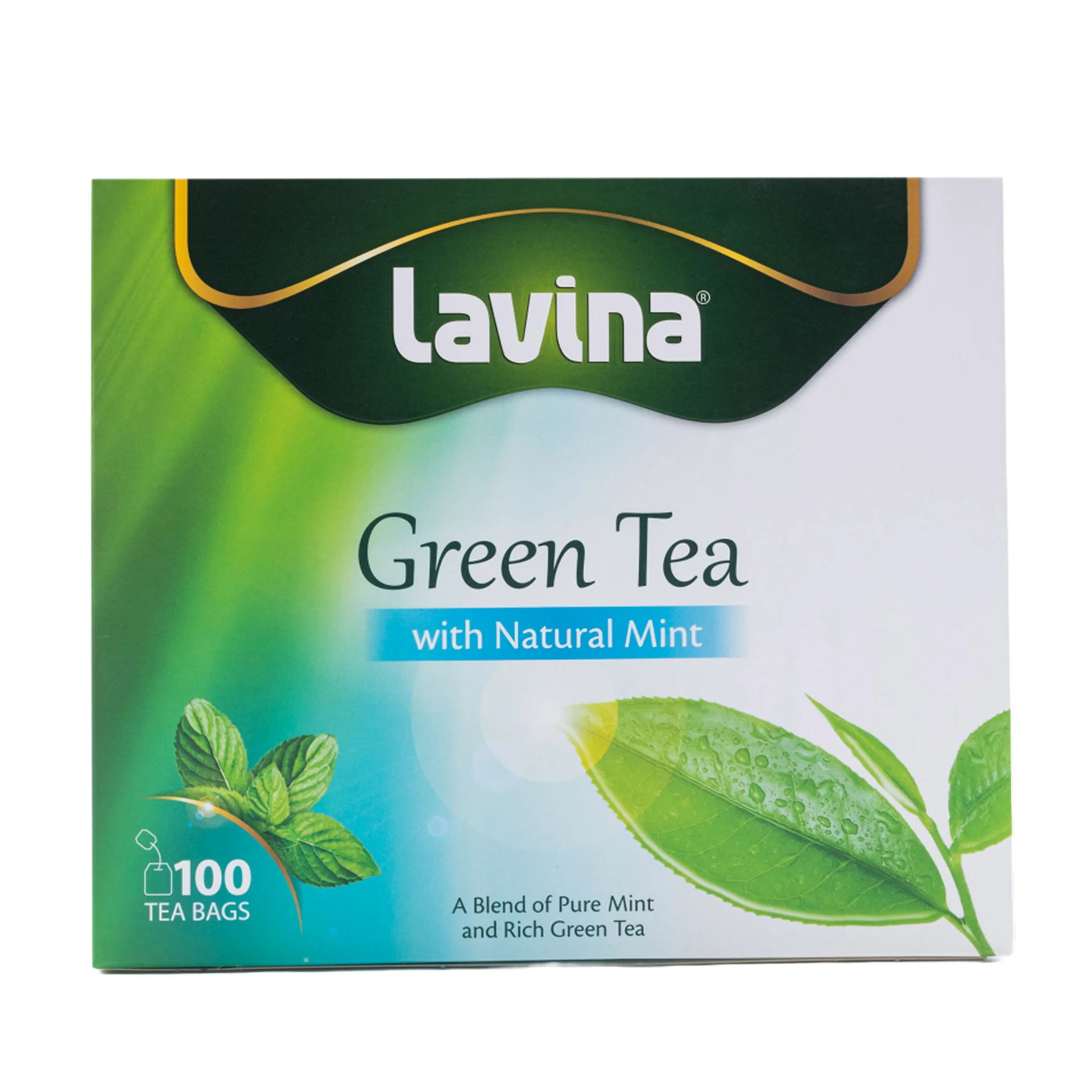 لاڤینا - چای سەوز لەگەڵ نەعنای سروشتی (100 کیسی چا).