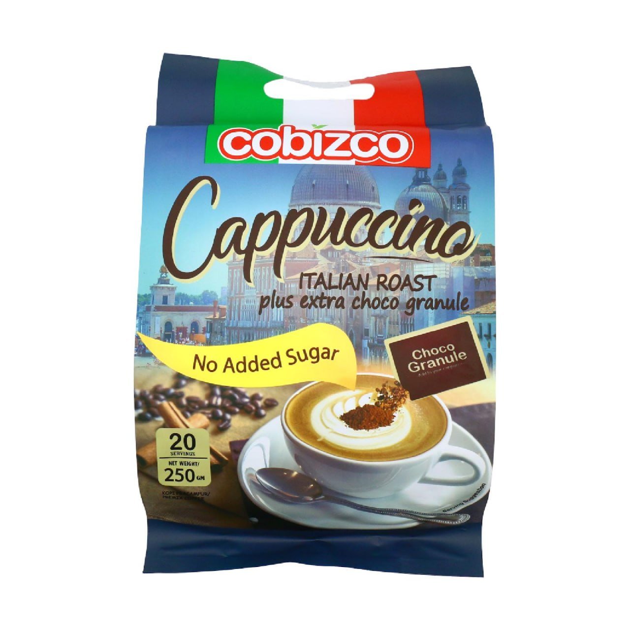 کۆبیزکۆ کاپوچینۆ ئیتاڵی برژاو شەکری زیاد نەکراوە20pcs(250g)