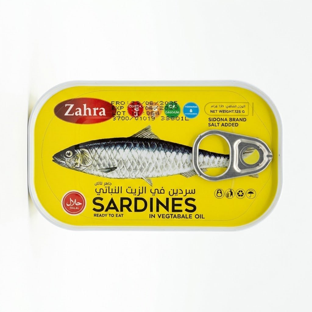 ساردینەی Zahra لە زەیتی ڕووەکی 125g