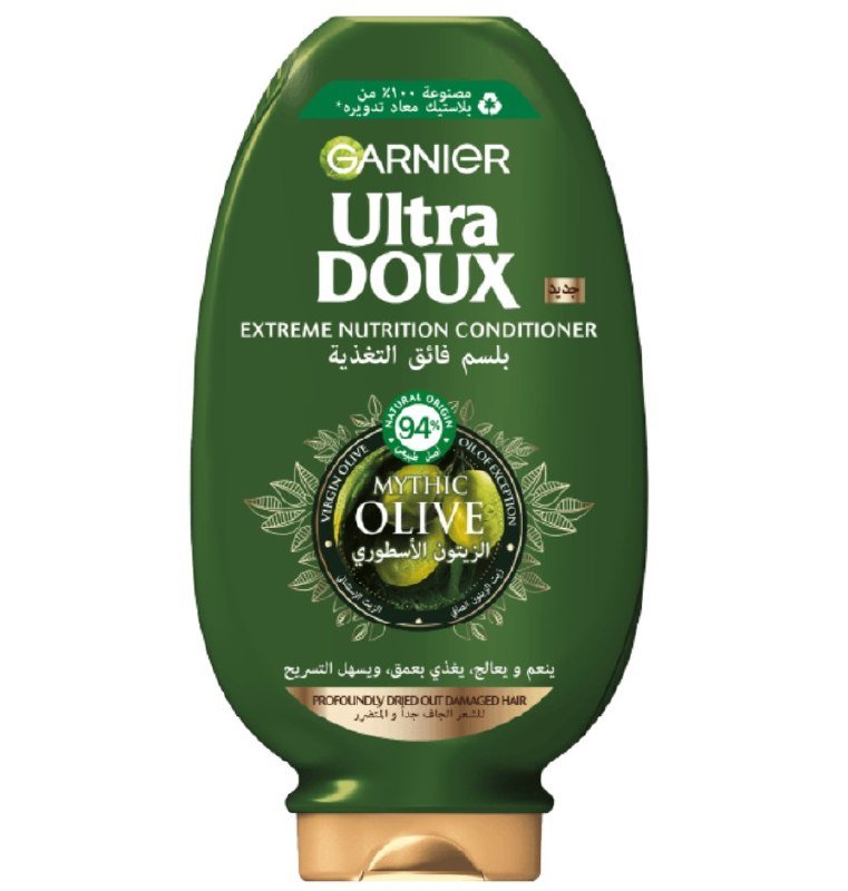 Garnier Ultra Doux Extreme Nutrition Conditioner Mythic Olive بۆ قژی قووڵ وشککراوە و تێکچوو360ml.
