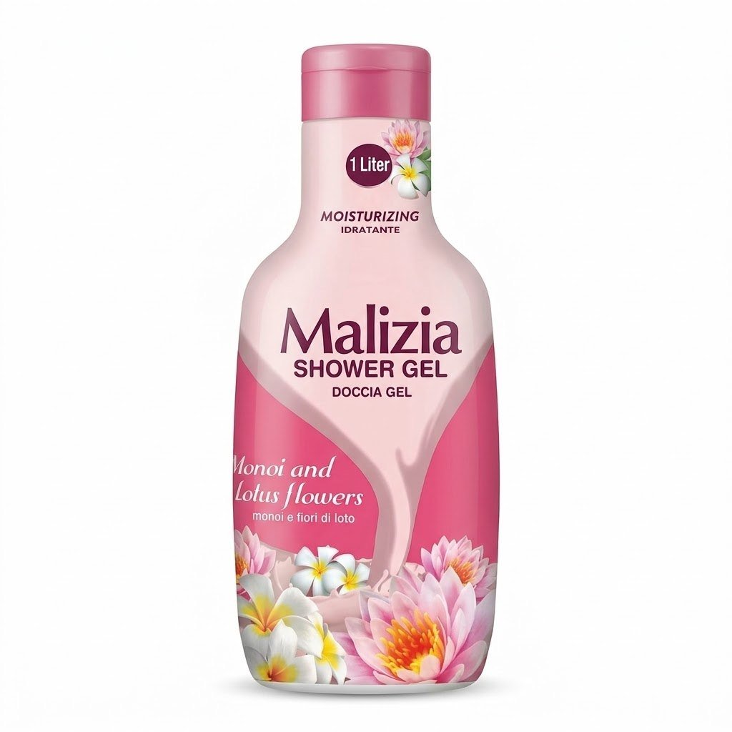 جێڵی خۆشتنی شێدارکەرەوەی مالیزیا (Malizia)، بە بۆنی گوڵی لۆتۆس، ١ لیتر.