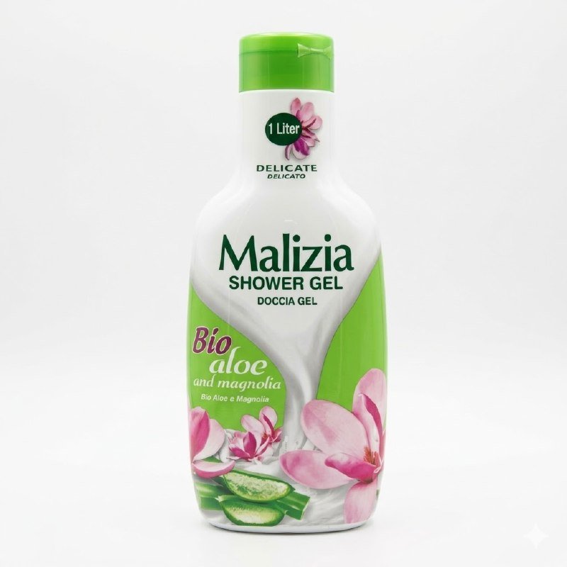 جێڵی خۆشتنی ناسکی مالیزیا (Malizia) بە جەوهەری ئەلۆوێرا و گوڵی ماگنۆلیا، ١ لیتر.