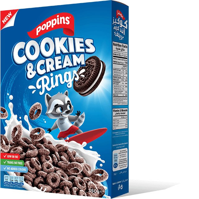 بوبنز كوكيز وكريم رينغز 350g