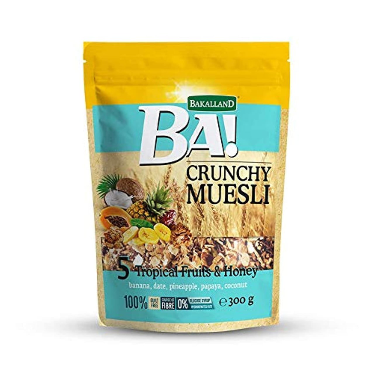 باکالاند BA! مووسلی کرانچی میوە گەرمییەکان و هەنگوین 300g